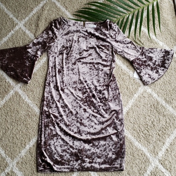 Calvin Klein Dresses & Skirts - Calvin Klein velvet bell-sleeve dress